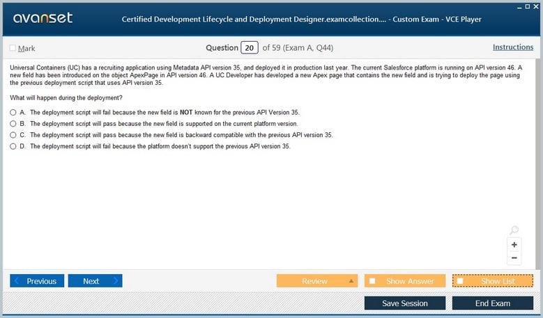 Certified Development Lifecycle and Deployment Designer Premium VCE Screenshot #3